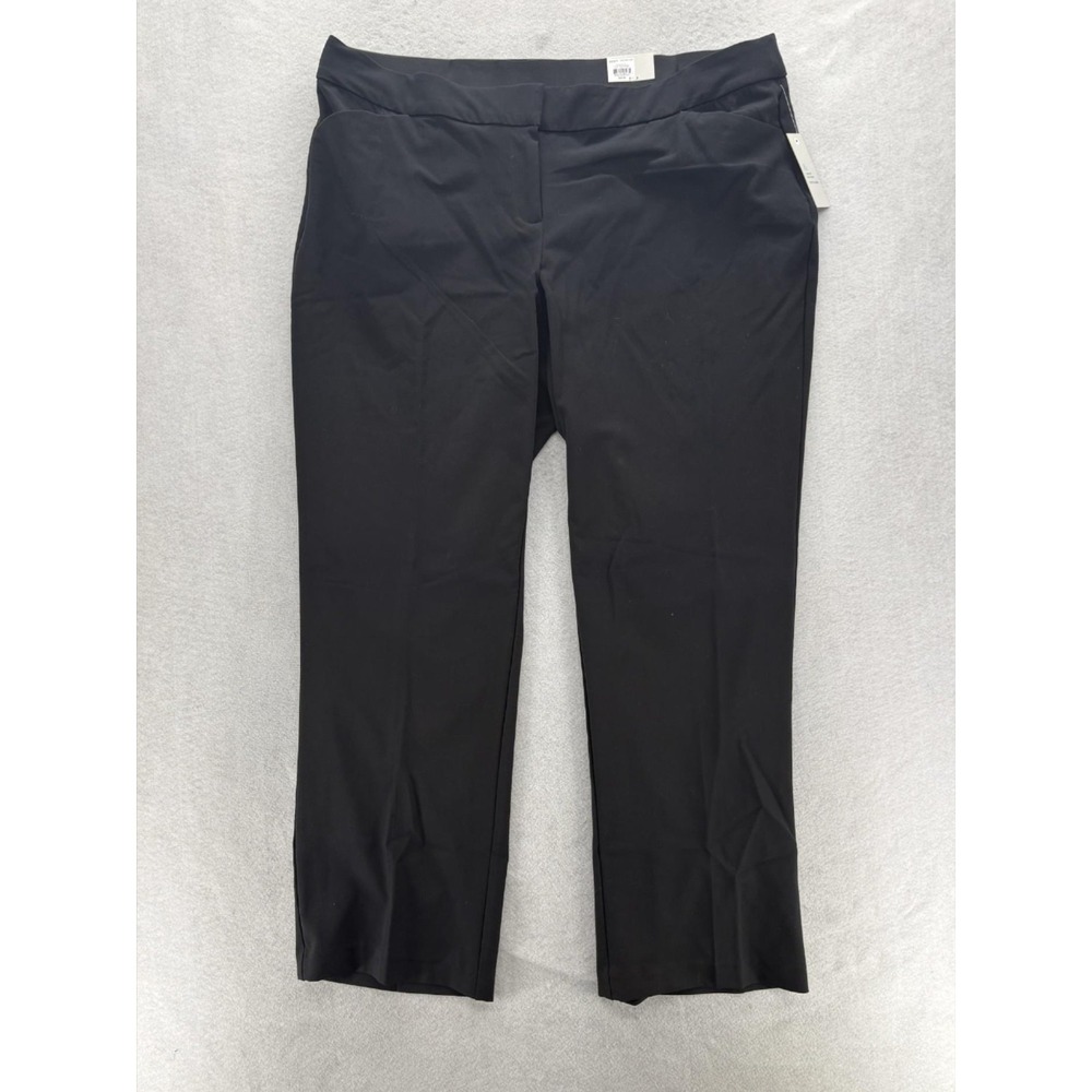 Croft & Barrow Curvy Mid Rise Dress Pants Womens 22W Long Black Stretch Career